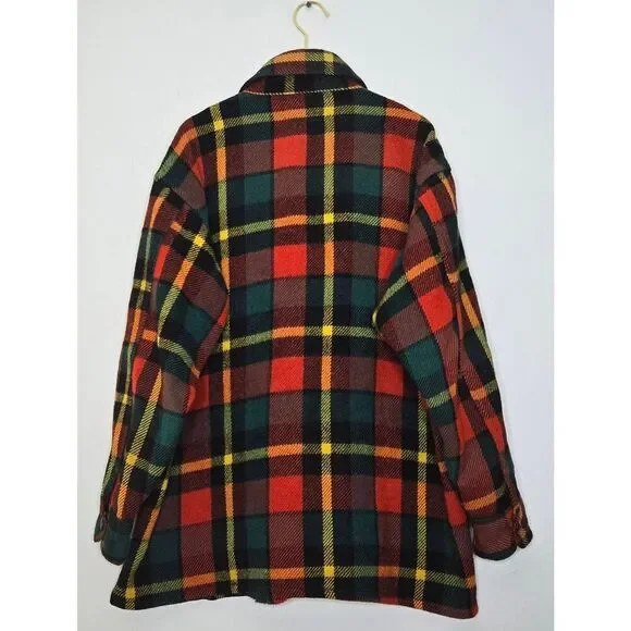 Vintage Johnson Woolen Mills Jacket Mens Tartan Plaid Hunting Wool